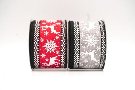 Reindeer and Snowflake Pattern Wired Ribbon_KF9105.KF9106.KF9107.KF9108 (3)